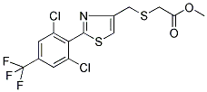 METHYL 2-[((2-[2,6-DICHLORO-4-(TRIFLUOROMETHYL)PHENYL]-1,3-THIAZOL-4-YL)METHYL)THIO]ACETATE 结构式