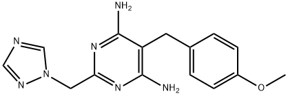 5-(4-METHOXYBENZYL)-2-(1H-1,2,4-TRIAZOL-1-YLMETHYL)-4,6-PYRIMIDINEDIAMINE 结构式