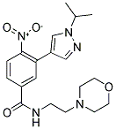 3-(1-ISOPROPYL-(1H)-PYRAZOL-4-YL)-N-(2-MORPHOLINOETHYL)-4-NITROBENZAMIDE 结构式
