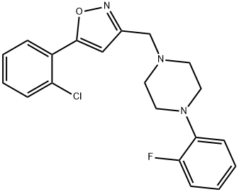 1-([5-(2-CHLOROPHENYL)-3-ISOXAZOLYL]METHYL)-4-(2-FLUOROPHENYL)PIPERAZINE 结构式
