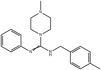 4-METHYL-N-(4-METHYLBENZYL)-N'-PHENYLTETRAHYDRO-1(2H)-PYRAZINECARBOXIMIDAMIDE 结构式