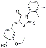 (5Z)-3-(2,3-DIMETHYLPHENYL)-5-(3-ETHOXY-4-HYDROXYBENZYLIDENE)-2-THIOXO-1,3-THIAZOLIDIN-4-ONE 结构式