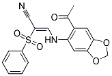 3-((6-Acetylbenzo[3,4-d]1,3-dioxolan-5-yl)amino)-2-(phenylsulfonyl)prop-2-enenitrile 结构式