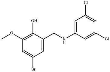 4-BROMO-2-[(3,5-DICHLOROANILINO)METHYL]-6-METHOXYBENZENOL 结构式