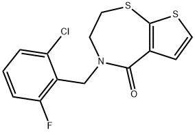 4-(2-CHLORO-6-FLUOROBENZYL)-3,4-DIHYDROTHIENO[3,2-F][1,4]THIAZEPIN-5(2H)-ONE 结构式