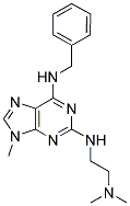 6-BENZYLAMINO-2-(2-DIMETHYL AMINOETHYL)AMINO-9-METHYLPURINE 结构式