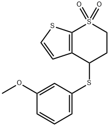 4-[(3-METHOXYPHENYL)SULFANYL]-3,4-DIHYDRO-1LAMBDA6-THIENO[2,3-B]THIOPYRAN-1,1(2H)-DIONE 结构式