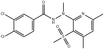 3,4-DICHLORO-N'-[4,6-DIMETHYL-3-(METHYLSULFONYL)-2-PYRIDINYL]-N'-METHYLBENZENECARBOHYDRAZIDE 结构式