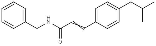 (E)-N-苄基-3-(4-异丁基苯基)丙烯酰胺 结构式