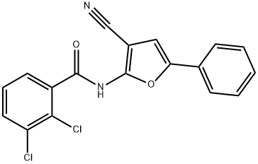 2,3-DICHLORO-N-(3-CYANO-5-PHENYL-2-FURYL)BENZENECARBOXAMIDE 结构式