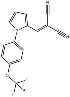 2-((1-[4-(TRIFLUOROMETHOXY)PHENYL]-1H-PYRROL-2-YL)METHYLENE)MALONONITRILE 结构式