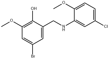 4-BROMO-2-[(5-CHLORO-2-METHOXYANILINO)METHYL]-6-METHOXYBENZENOL 结构式