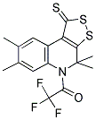 4,4,7,8-TETRAMETHYL-5-(TRIFLUOROACETYL)-4,5-DIHYDRO-1H-[1,2]DITHIOLO[3,4-C]QUINOLINE-1-THIONE 结构式