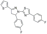 4-(4-FLUOROPHENYL)-2-[5-(4-FLUOROPHENYL)-3-THIEN-2-YL-4,5-DIHYDRO-1H-PYRAZOL-1-YL]-1,3-THIAZOLE 结构式