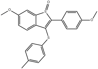 6-METHOXY-2-(4-METHOXYPHENYL)-3-[(4-METHYLPHENYL)SULFANYL]-1H-1-BENZOTHIOPHEN-1-ONE 结构式