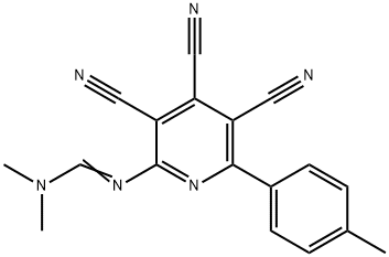 N,N-DIMETHYL-N'-[3,4,5-TRICYANO-6-(4-METHYLPHENYL)-2-PYRIDINYL]IMINOFORMAMIDE 结构式