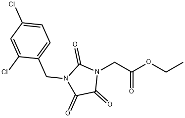 ETHYL 2-[3-(2,4-DICHLOROBENZYL)-2,4,5-TRIOXO-1-IMIDAZOLIDINYL]ACETATE 结构式