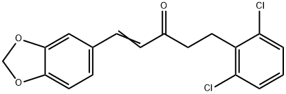 (E)-1-(1,3-BENZODIOXOL-5-YL)-5-(2,6-DICHLOROPHENYL)-1-PENTEN-3-ONE 结构式