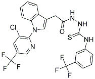 2-(2-(1-[3-CHLORO-5-(TRIFLUOROMETHYL)-2-PYRIDINYL]-1H-INDOL-3-YL)ACETYL)-N-[3-(TRIFLUOROMETHYL)PHENYL]-1-HYDRAZINECARBOTHIOAMIDE 结构式
