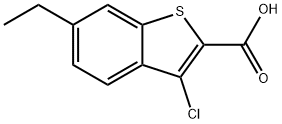 3-氯-6-乙基-2-苯并噻吩羧酸 结构式