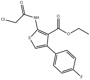 2-(2-CHLORO-ACETYLAMINO)-4-(4-FLUORO-PHENYL)-THIOPHENE-3-CARBOXYLIC ACID ETHYL ESTER 结构式