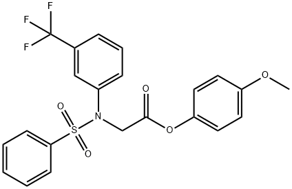 4-METHOXYPHENYL 2-[(PHENYLSULFONYL)-3-(TRIFLUOROMETHYL)ANILINO]ACETATE 结构式