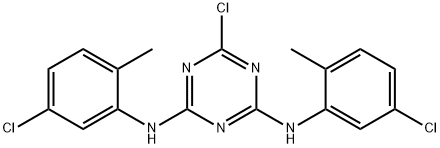 [4-氯-6-[(5-氯-2-甲基-苯基)氨基]-S-三嗪-2-基]-(5-氯-2-甲基-苯基)胺 结构式