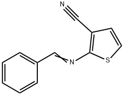 2-([(E)-PHENYLMETHYLIDENE]AMINO)-3-THIOPHENECARBONITRILE 结构式