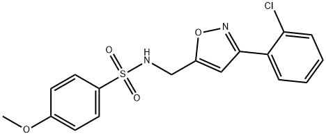 N-([3-(2-Chlorophenyl)-5-isoxazolyl]methyl)-4-methoxybenzenesulfonamide 结构式