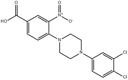 4-[4-(3,4-DICHLOROPHENYL)PIPERAZINO]-3-NITROBENZENECARBOXYLIC ACID 结构式