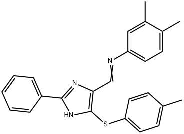 3,4-DIMETHYL-N-((5-[(4-METHYLPHENYL)SULFANYL]-2-PHENYL-1H-IMIDAZOL-4-YL)METHYLENE)ANILINE 结构式