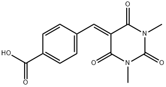 4-(1,3-二甲基-2,4,6-三氧-四氢-嘧啶-5-基烯甲基)-苯甲酸 结构式