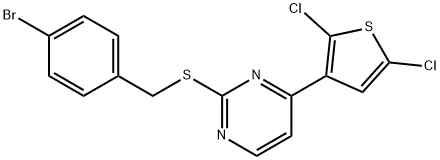 2-[(4-BROMOBENZYL)SULFANYL]-4-(2,5-DICHLORO-3-THIENYL)PYRIMIDINE 结构式