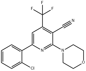 6-(2-CHLOROPHENYL)-2-MORPHOLINO-4-(TRIFLUOROMETHYL)NICOTINONITRILE 结构式