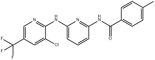 N-(6-([3-Chloro-5-(trifluoromethyl)-2-pyridinyl]amino)-2-pyridinyl)-4-methylbenzenecarboxamide 结构式