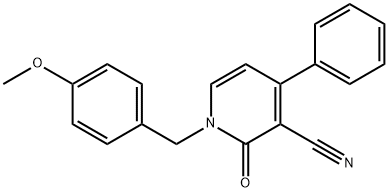 1-(4-甲氧基苄基)-2-氧代-4-苯基-1,2-二氢吡啶-3-甲腈 结构式