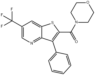 MORPHOLINO[3-PHENYL-6-(TRIFLUOROMETHYL)THIENO[3,2-B]PYRIDIN-2-YL]METHANONE 结构式