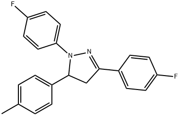 1,3-BIS(4-FLUOROPHENYL)-5-(4-METHYLPHENYL)-4,5-DIHYDRO-1H-PYRAZOLE 结构式