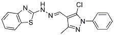 5-CHLORO-3-METHYL-1-PHENYL-1H-PYRAZOLE-4-CARBALDEHYDE 1,3-BENZOTHIAZOL-2-YLHYDRAZONE 结构式