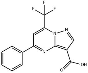 5-苯基-7-(三氟甲基)吡唑并-[1,5-A]嘧啶-3-羧酸 结构式