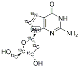 2'-DEOXYGUANOSINE (8-13C; 7,9-15N2; DEOXYRIBOSE-13C5) 结构式