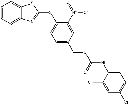 4-(1,3-BENZOTHIAZOL-2-YLSULFANYL)-3-NITROBENZYL N-(2,4-DICHLOROPHENYL)CARBAMATE 结构式