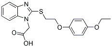 (2-([2-(4-ETHOXYPHENOXY)ETHYL]THIO)-1H-BENZIMIDAZOL-1-YL)ACETIC ACID 结构式