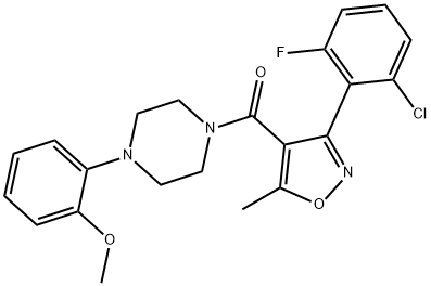 3-(6-CHLORO-2-FLUOROPHENYL)-5-METHYLISOXAZOL-4-YL-4-(2-METHOXYPHENYL)PIPERAZINYL KETONE 结构式