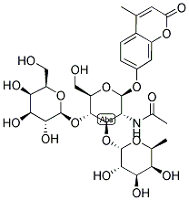 4-METHYLUMBELLIFERYL LEWIS X TRISACCHARIDE 结构式