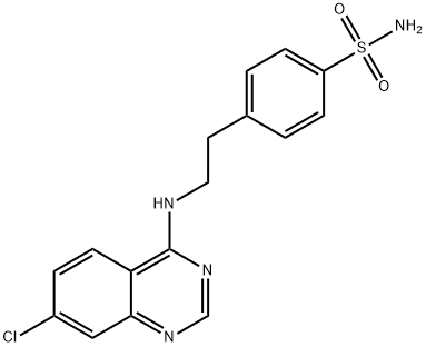 4-(2-[(7-CHLORO-4-QUINAZOLINYL)AMINO]ETHYL)BENZENESULFONAMIDE 结构式