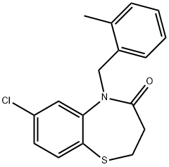 7-CHLORO-5-(2-METHYLBENZYL)-2,3-DIHYDRO-1,5-BENZOTHIAZEPIN-4(5H)-ONE 结构式