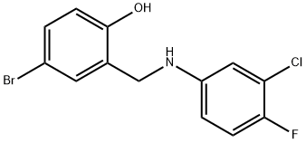 4-Bromo-2-[(3-chloro-4-fluoroanilino)methyl]benzenol 结构式