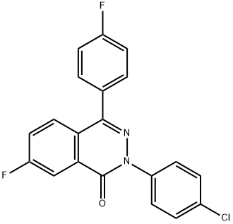 2-(4-Chlorophenyl)-7-fluoro-4-(4-fluorophenyl)-1(2H)-phthalazinone 结构式