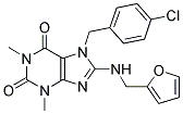 7-(4-CHLOROBENZYL)-8-[(2-FURYLMETHYL)AMINO]-1,3-DIMETHYL-3,7-DIHYDRO-1H-PURINE-2,6-DIONE 结构式